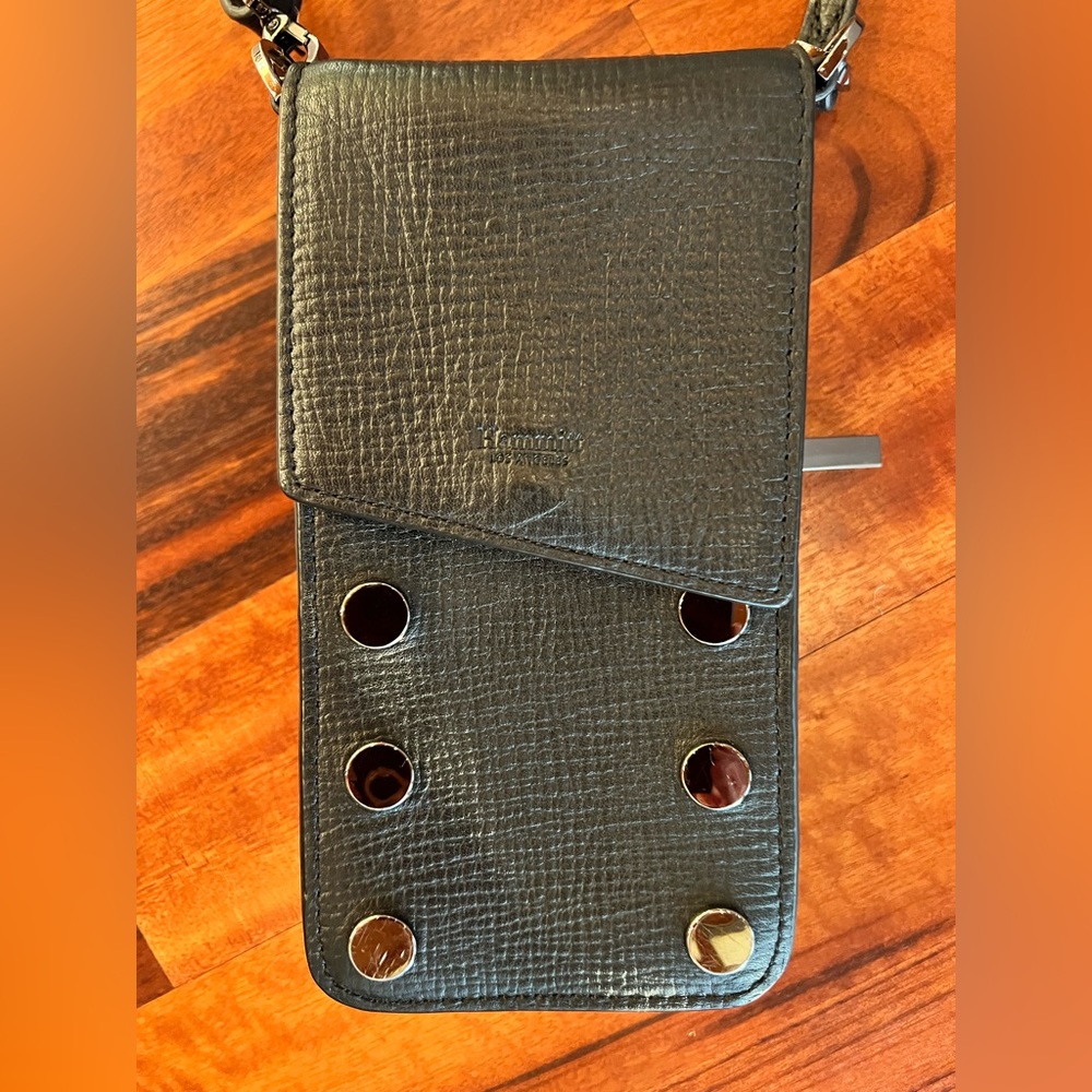 Hammitt 310 Crossbody Phone Wallet Bag Black Silver